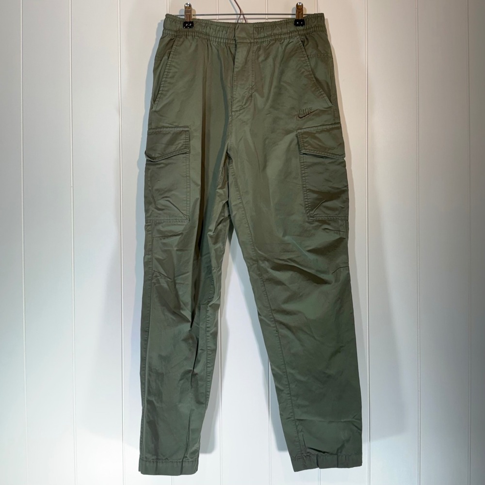 Nike Sportswear Mens Cargo Pants Olive Green Woven Tapered Size M